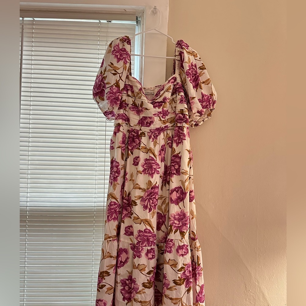 Abercrombie Emerson Puff Sleeve Midi Dress